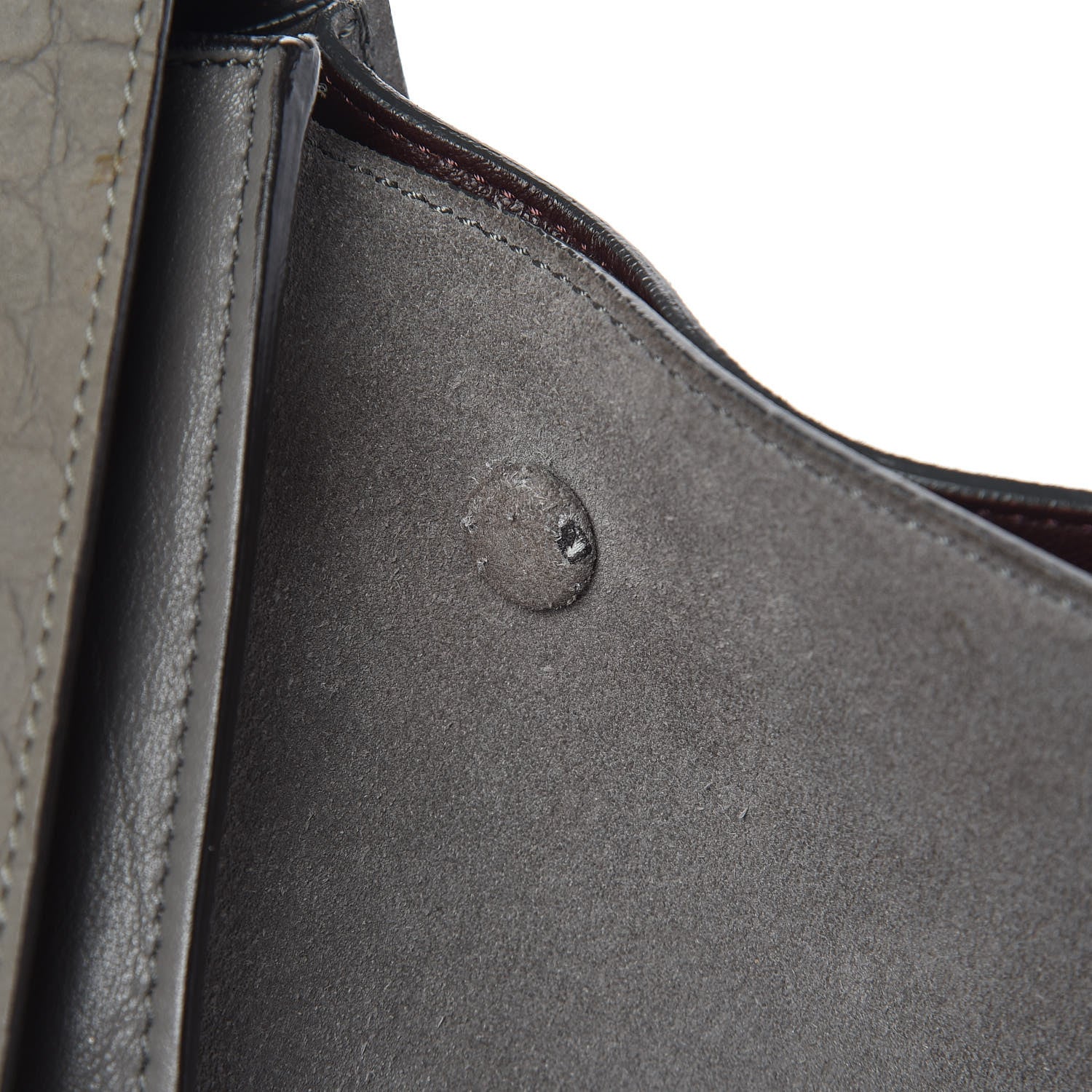 Celine Crocodile Embossed Calfskin Suede Large Trapeze Grey 13 of 16