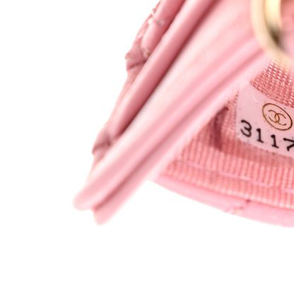 Chanel Lambskin Quilted Chanel Card Holder On Chain Pink 7 of 11