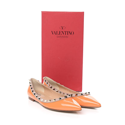 Valentino Garavani Patent Nappa Rockstud Ballerina Flats 36 Melon Sorbet Poudre 9 of 9