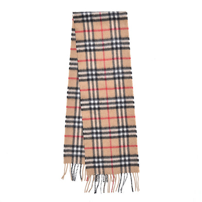 Burberry Cashmere Vintage Check Fringe Scarf Antique Yellow 3 of 4