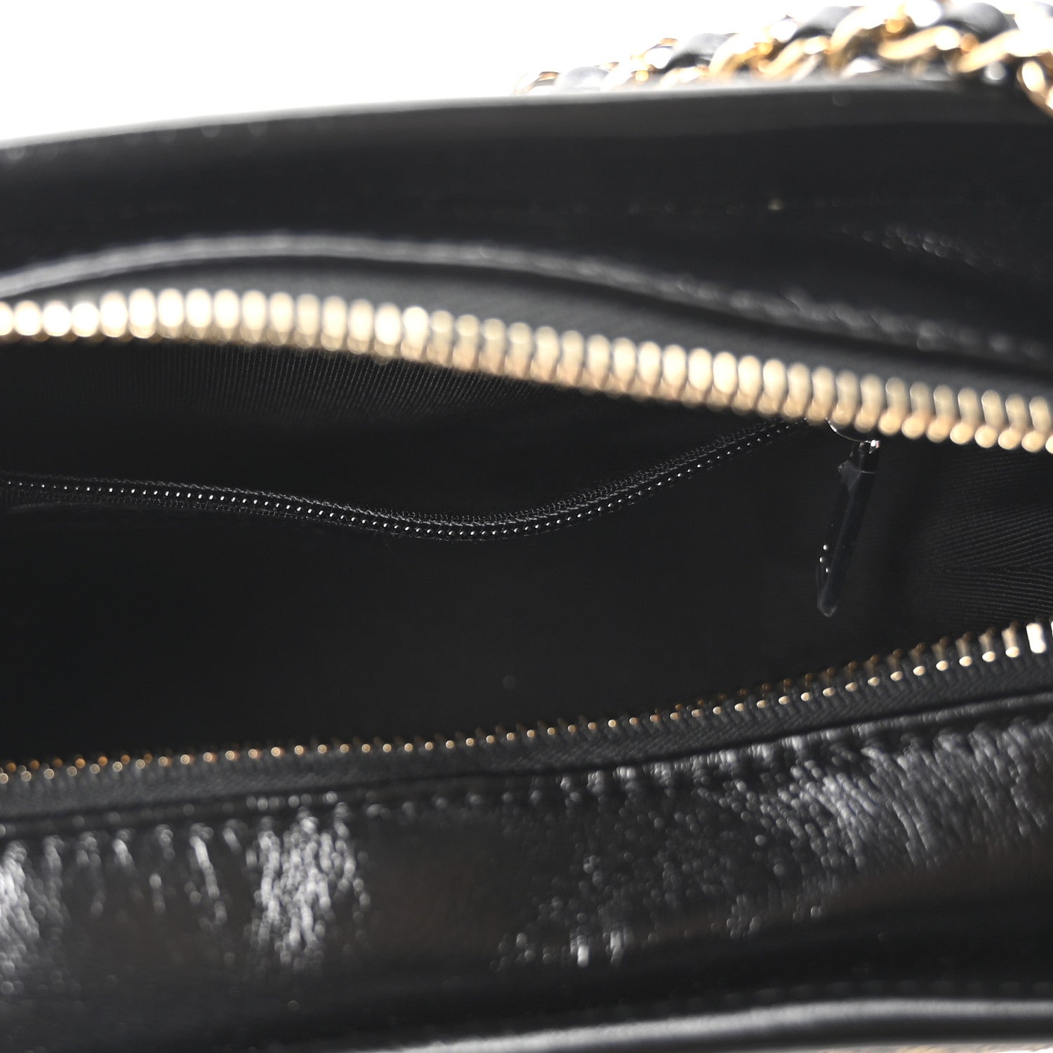 Chanel Metallic Crumpled Goatskin Quilted Small Gabrielle Hobo Black Gold 5 of 10