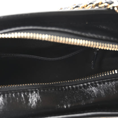 Chanel Metallic Crumpled Goatskin Quilted Small Gabrielle Hobo Black Gold 5 of 10