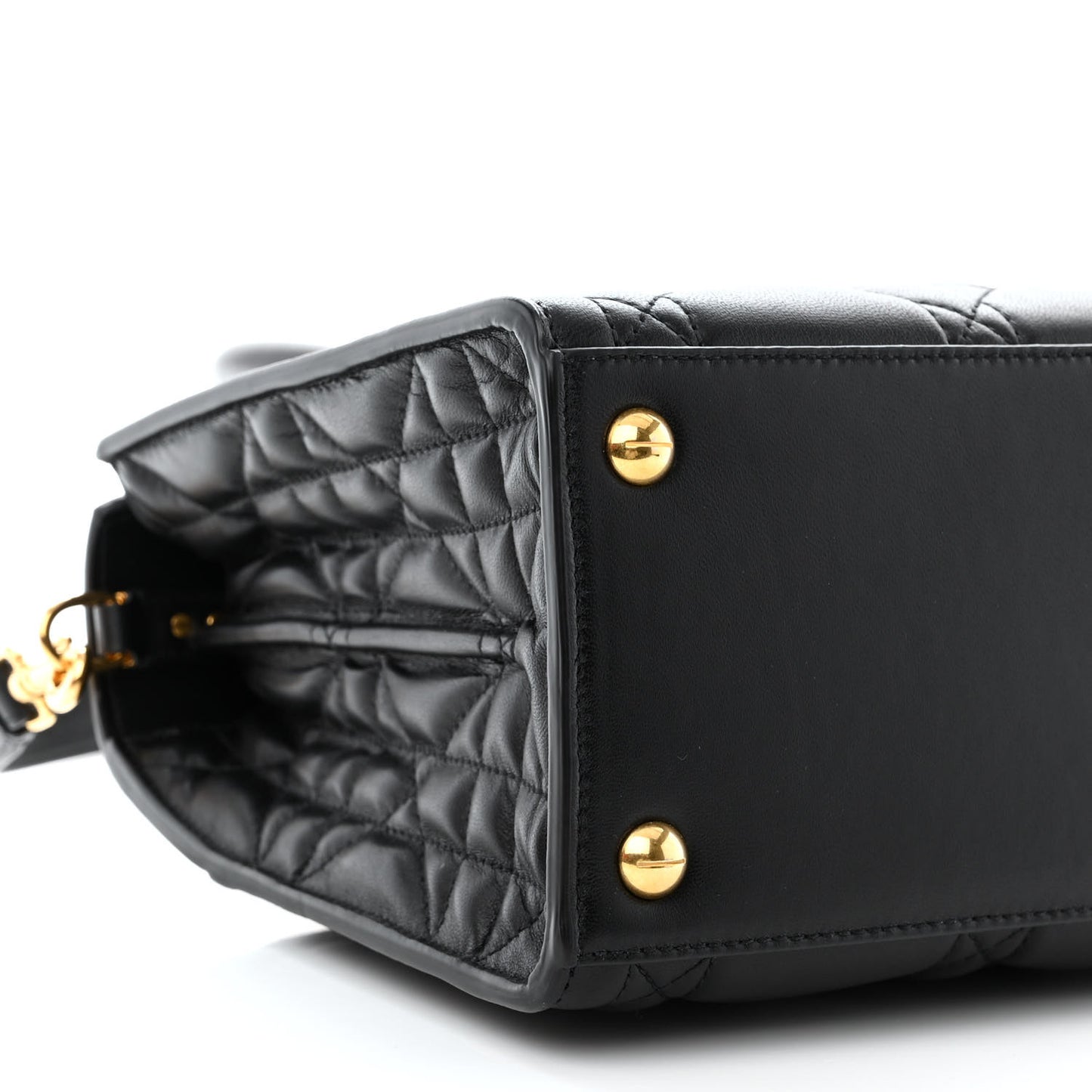 Calfskin Macrocannage Medium St. Honore Tote Black