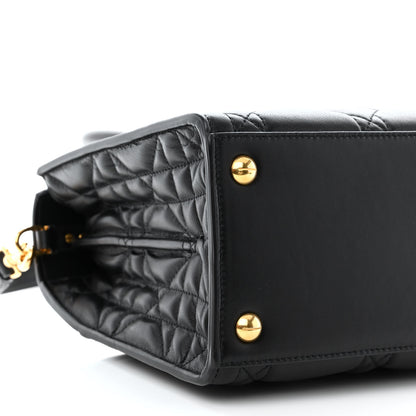 Christian Dior Calfskin Macrocannage Medium St. Honore Tote Black 9 of 13