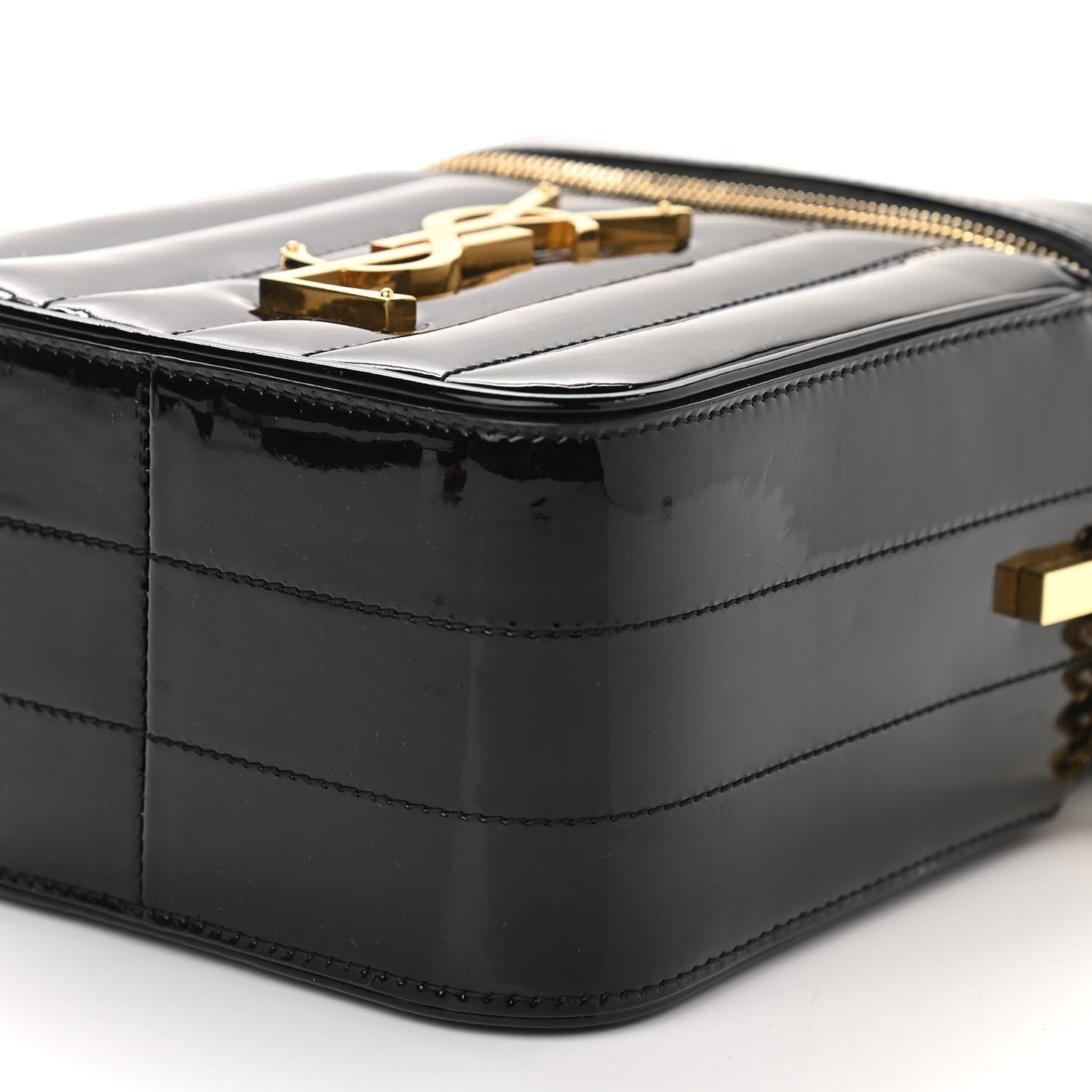 Patent Matelasse Monogram Vicky Vanity Black