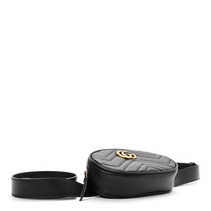 Gucci Calfskin Matelasse GG Marmont Belt Bag 75 30 Black 4 of 10