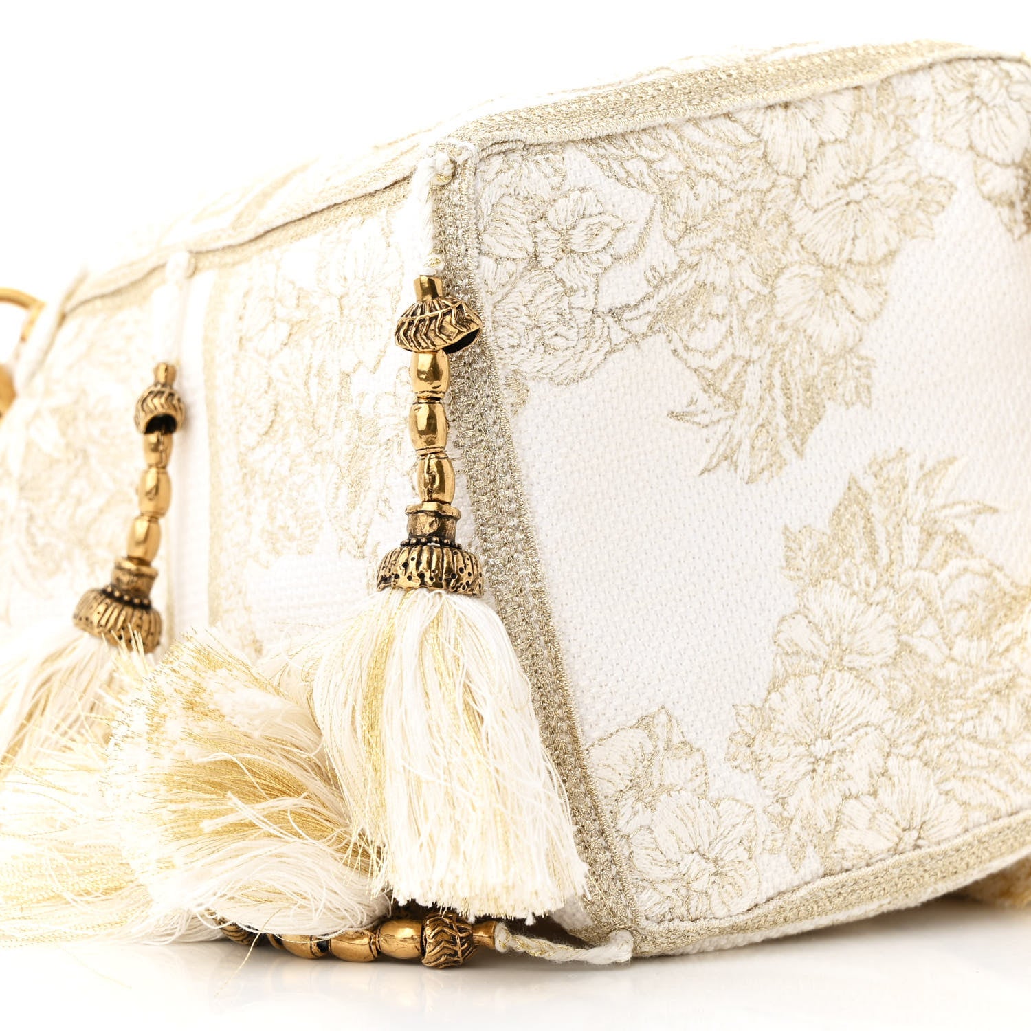 Christian Dior Canvas Embroidered Reve d'Infini Small D-Bubble Bucket Bag Gold 9 of 10