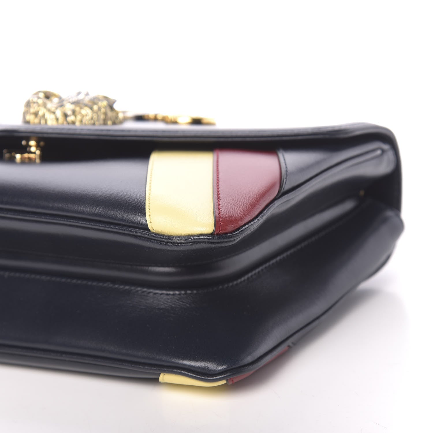 Gucci Vitello Palmellato Lux Crystal Medium Rajah Shoulder Bag Blue Romantic Cerise Butter Multicolor 11 of 11