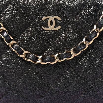Chanel Iridescent Caviar Quilted Small Clutch With Chain Black 9 of 11