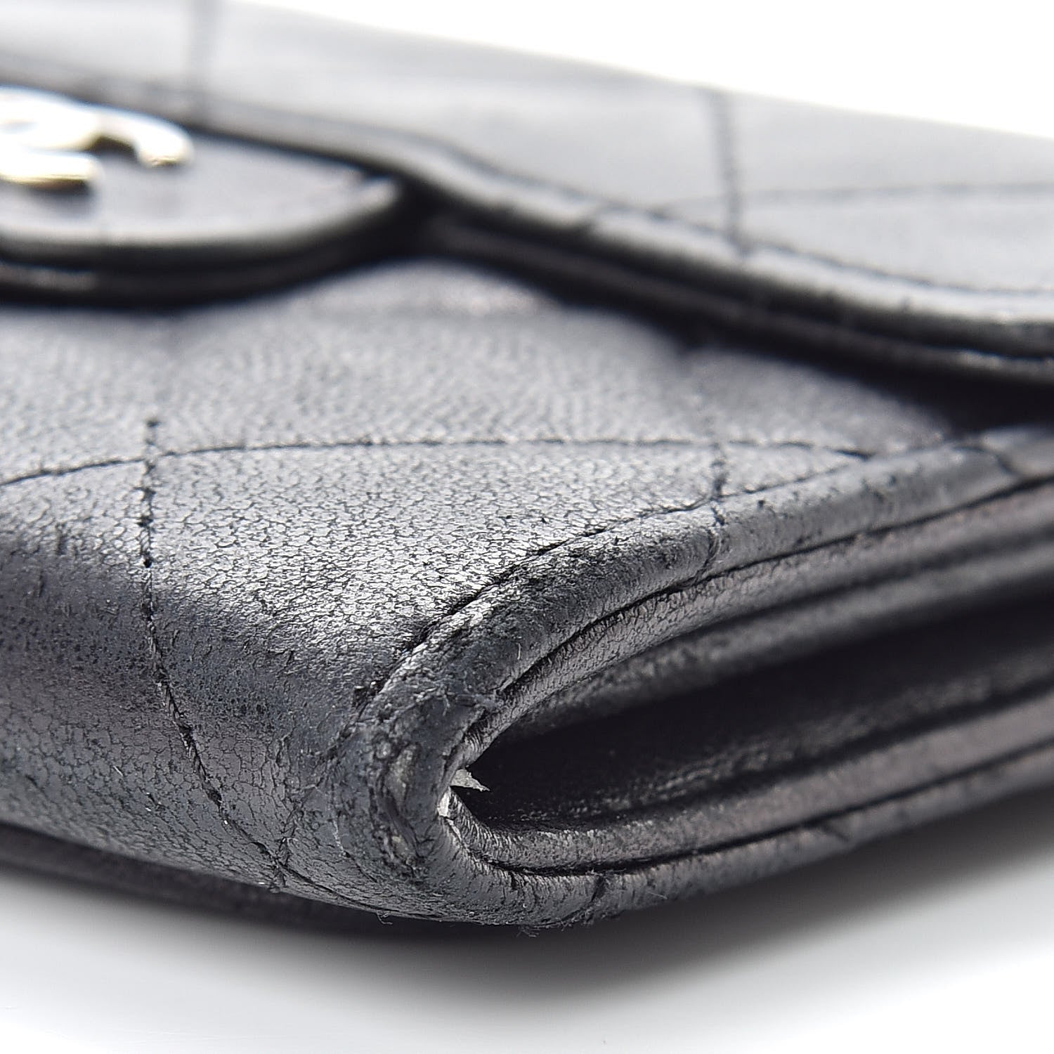 Chanel Lambskin Quilted Flap Card Holder Wallet Black 13 of 15