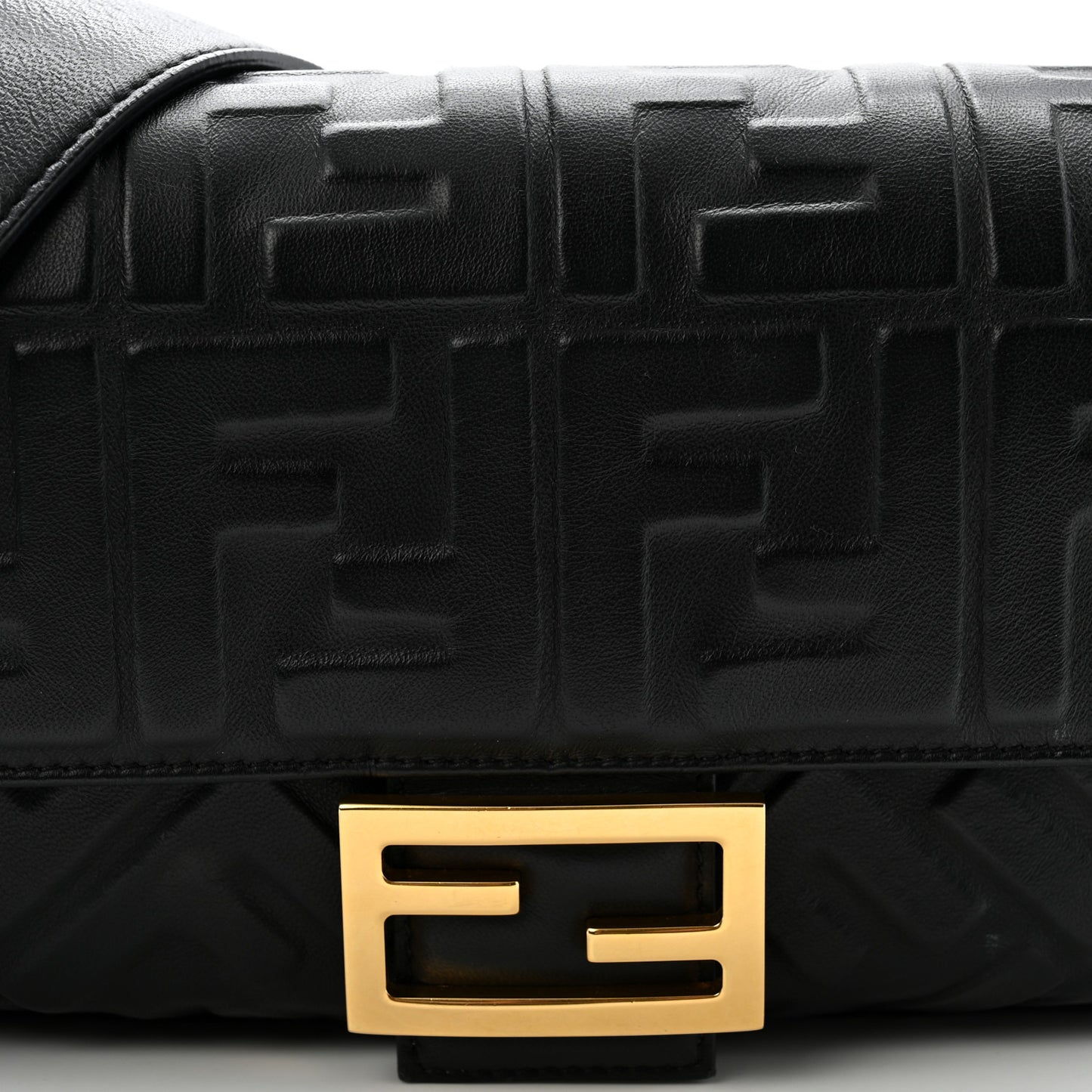 Nappa FF 1974 Embossed Baguette Black