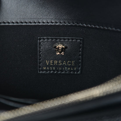 Versace Calfskin Palazzo Crystal Chain Evening Bag Black 6 of 7