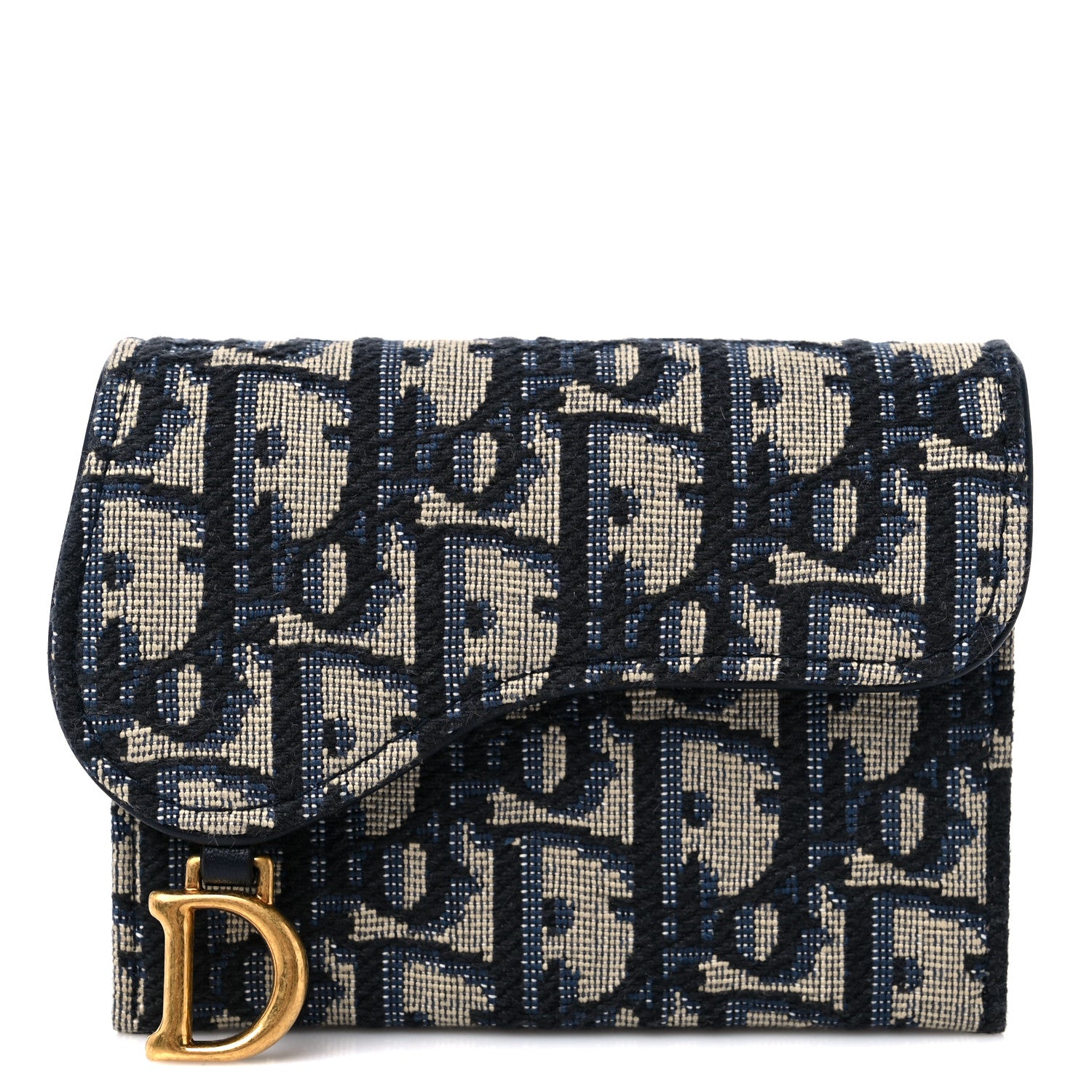 Christian Dior Oblique Saddle 5-Gusset Card Holder Blue 1 of 11