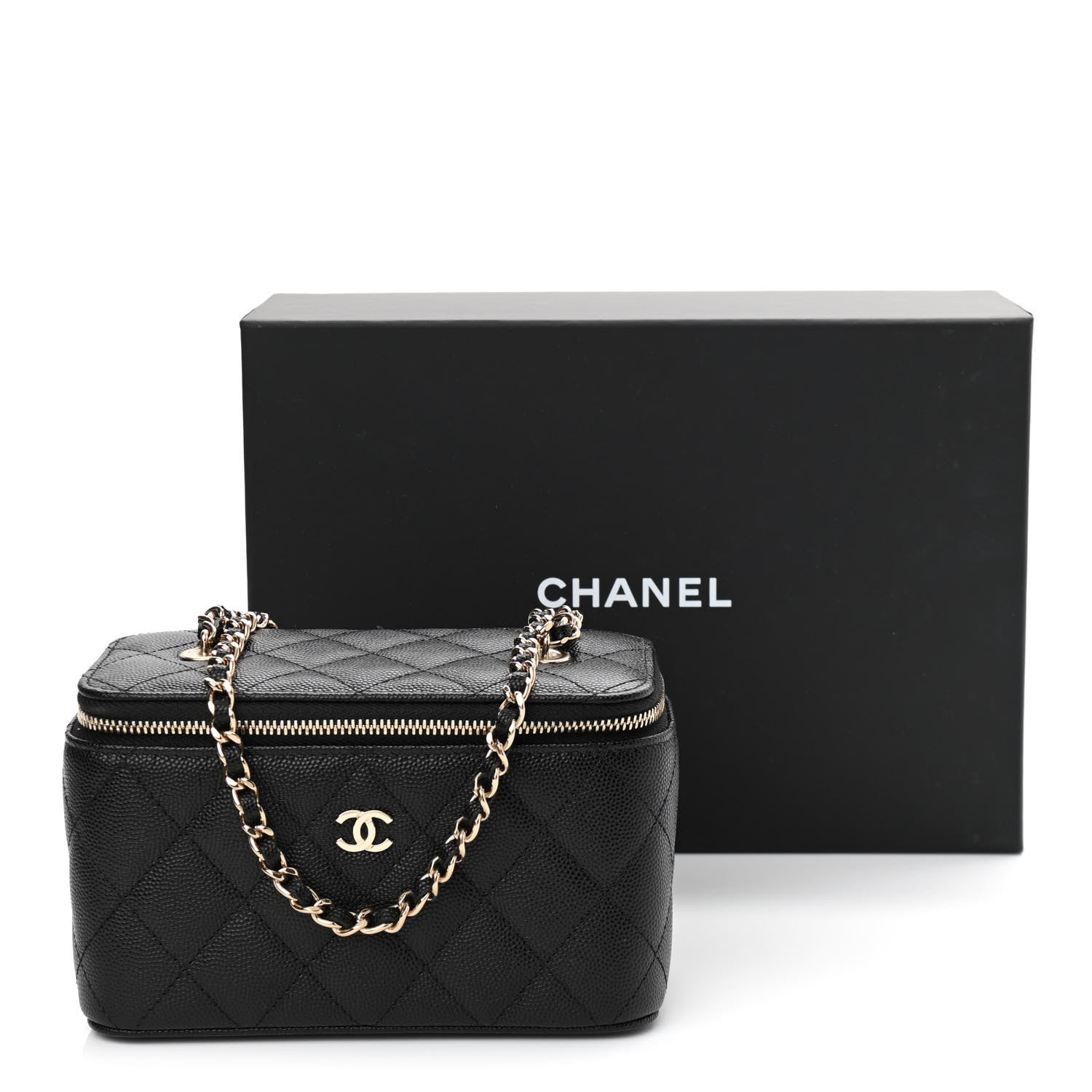Chanel Caviar Quilted Small Vanity Case With Chain Black 12 of 12