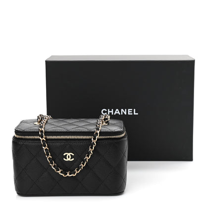 Chanel Caviar Quilted Small Vanity Case With Chain Black 12 of 12
