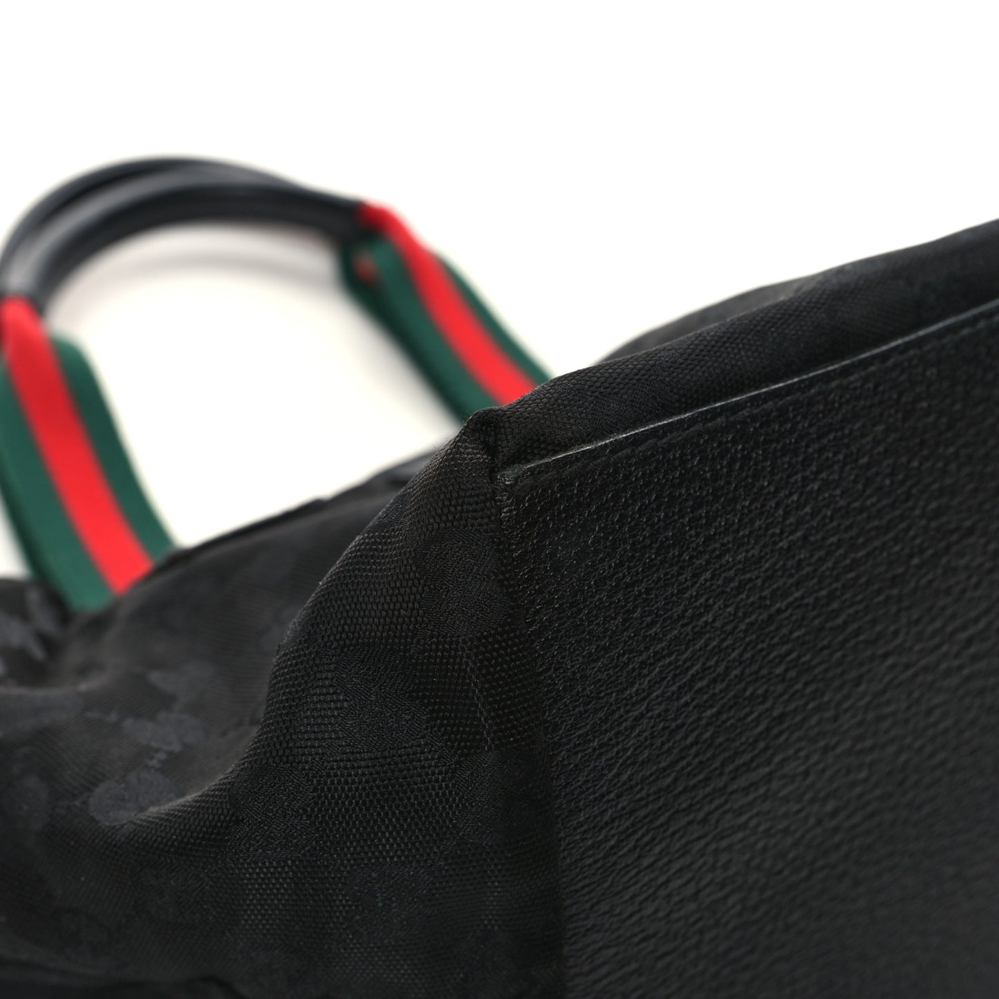GG Monogram Small Web Handle Bucket Tote Black