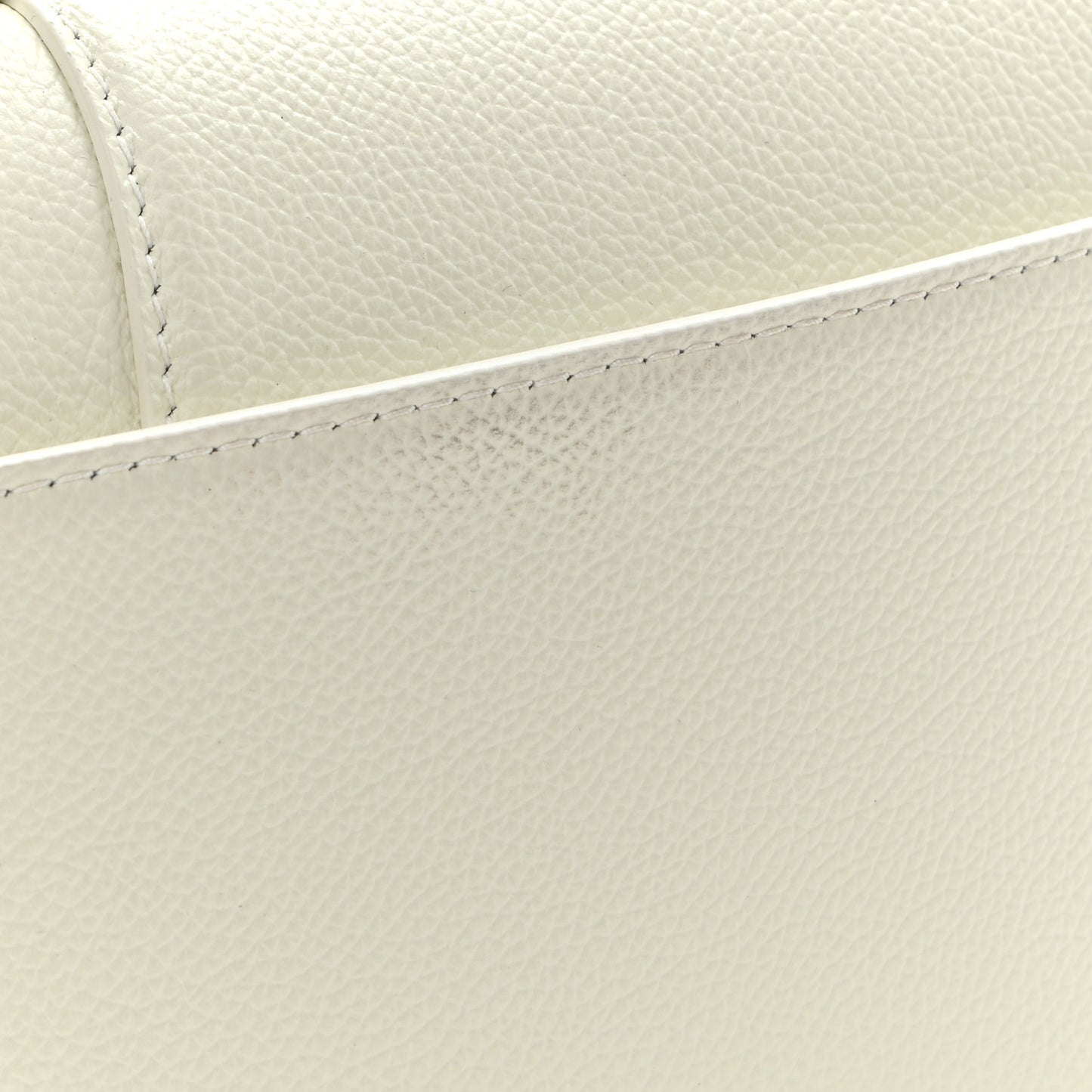 Grained Calfskin Small Hourglass Top Handle Bag White