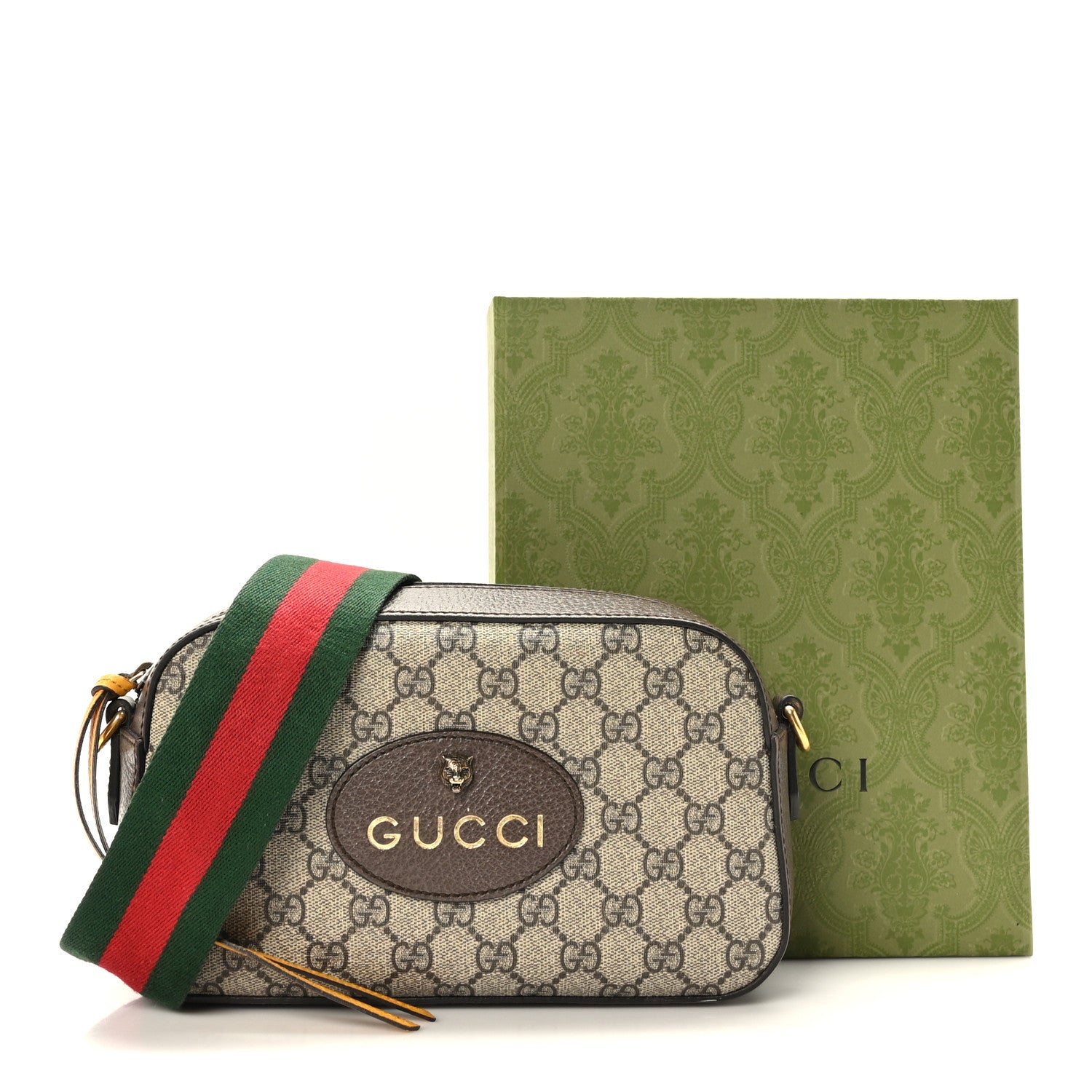 Gucci GG Supreme Monogram Web Neo Vintage Shoulder Bag Beige New Acero Crop 11 of 11