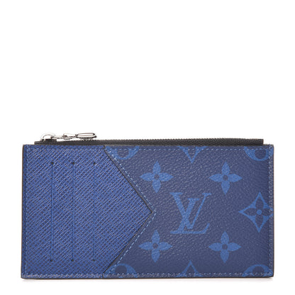 Louis Vuitton Monogram Taiga Coin Card Holder Cobalt 1 of 8