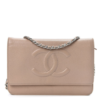 Chanel Caviar Timeless CC Wallet on Chain WOC Beige 1 of 12