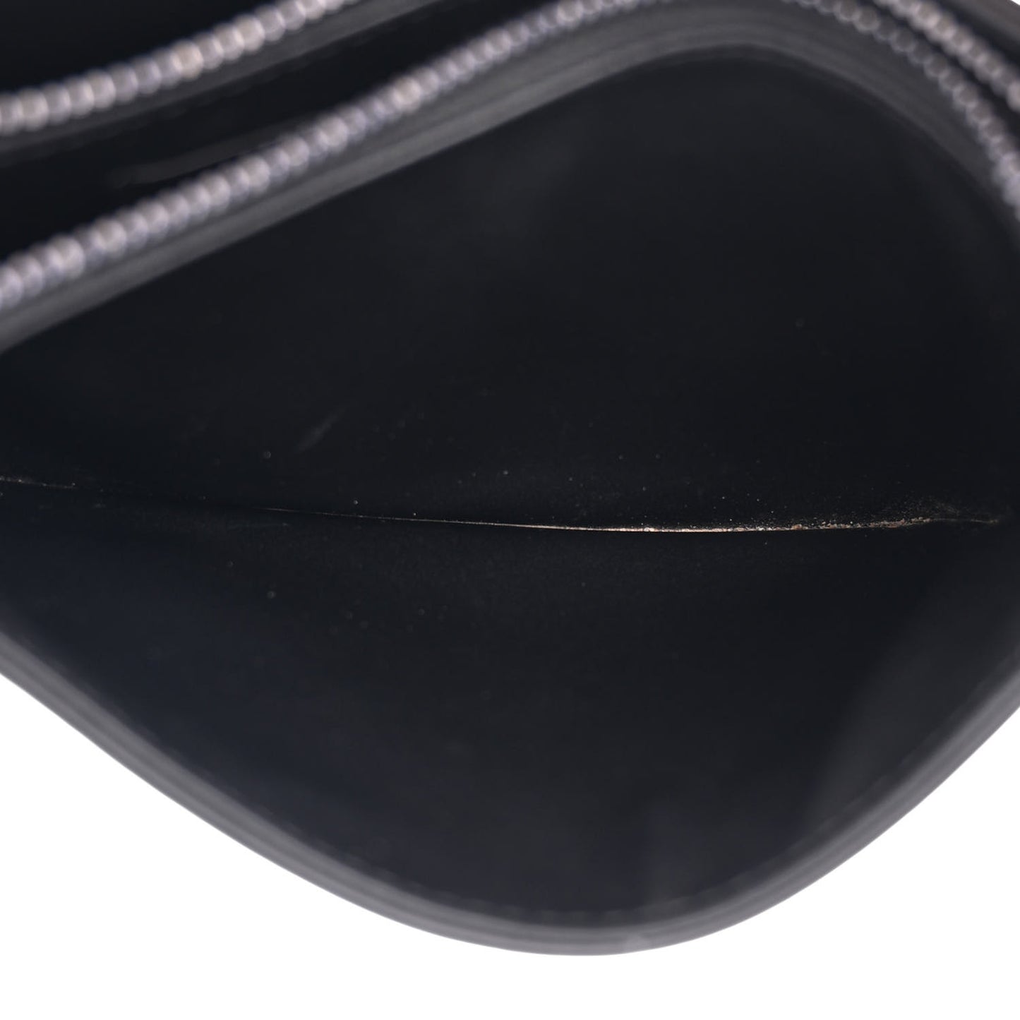 Calfskin Macrocannage Diamond Caro Zipped Pouch With Chain Black