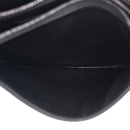Christian Dior Calfskin Macrocannage Diamond Caro Zipped Pouch With Chain Black 7 of 13