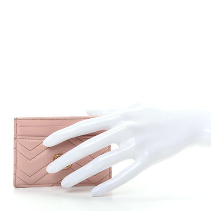 Gucci Calfskin Matelasse GG Marmont Card Holder Perfect Pink 2 of 6