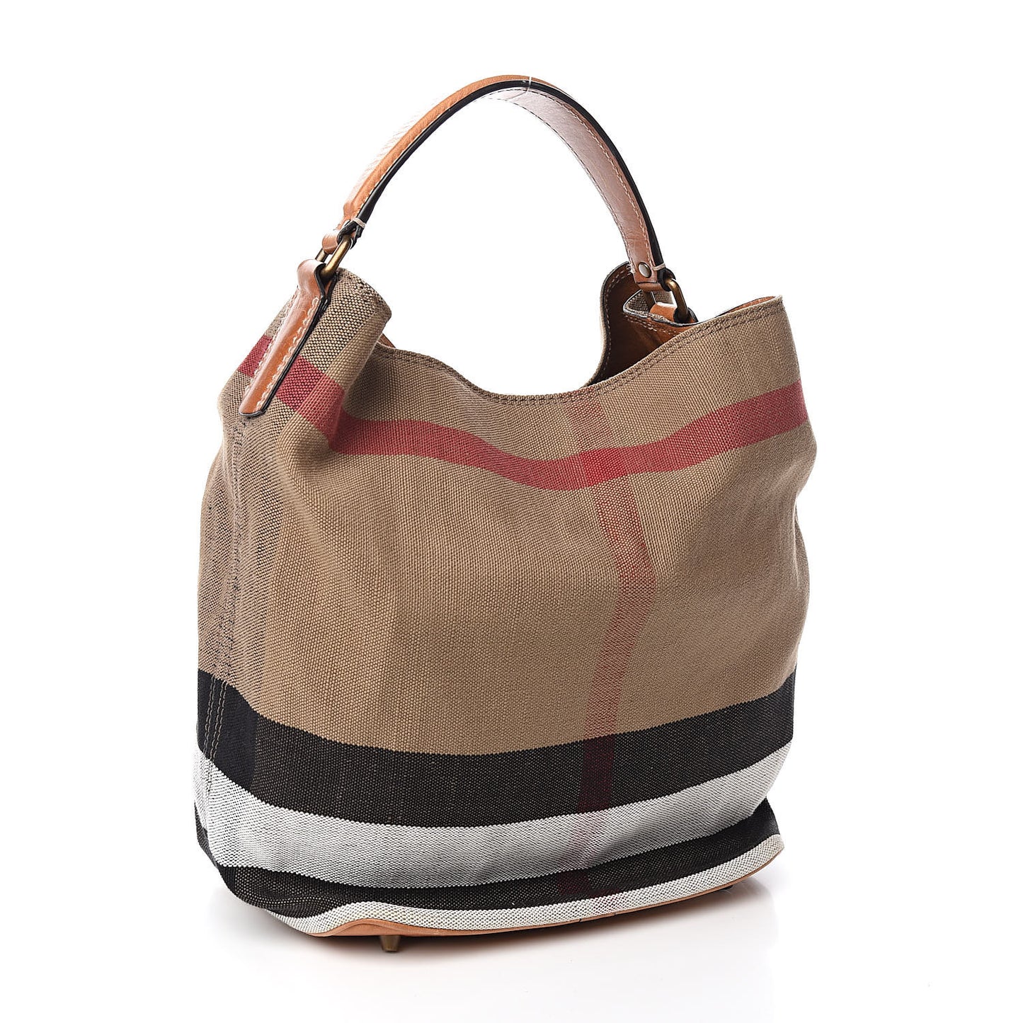 Canvas Mega Check Medium Ashby Hobo Saddle Brown