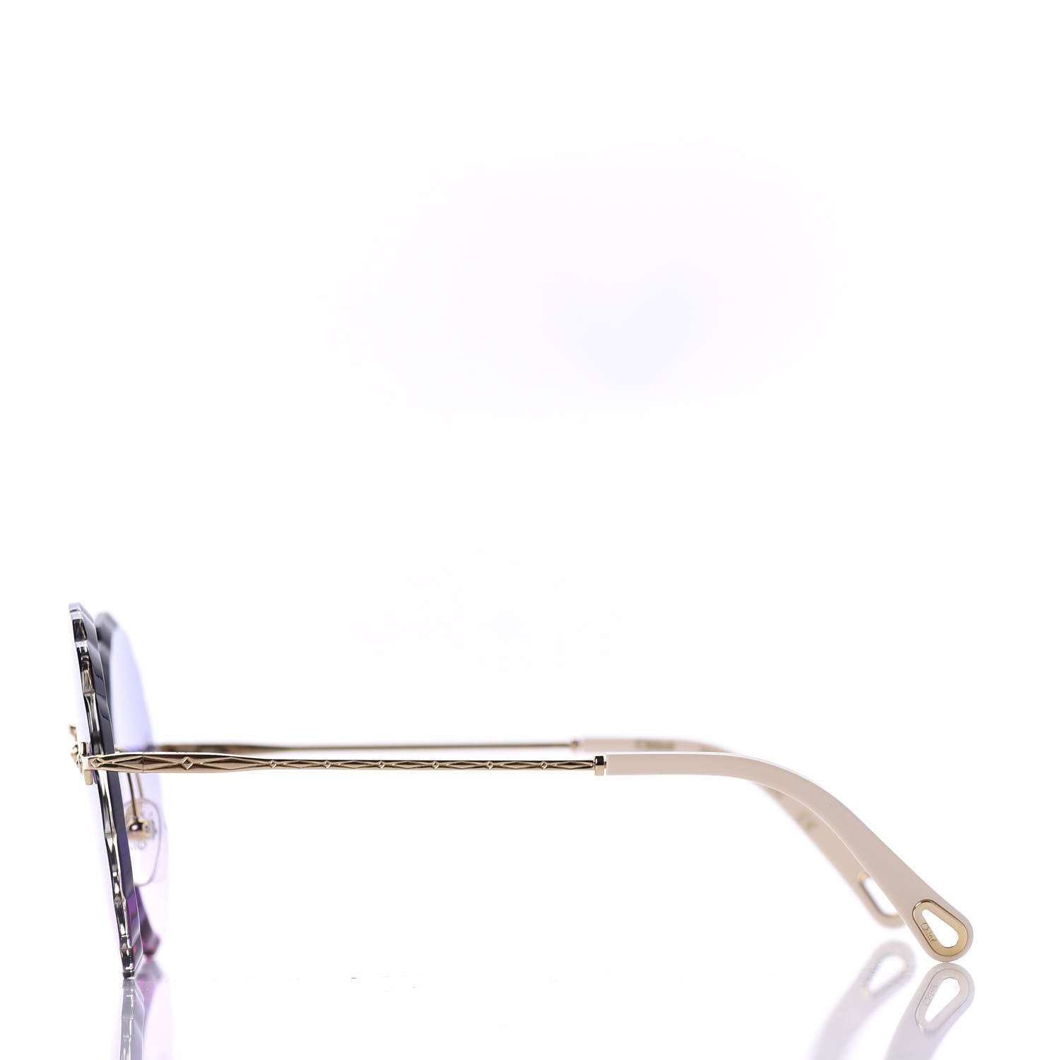 Chloe Rosie Bevelled Round Sunglasses CE142S Gold Gradient Pink 3 of 7