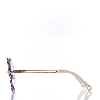 Chloe Rosie Bevelled Round Sunglasses CE142S Gold Gradient Pink 3 of 7