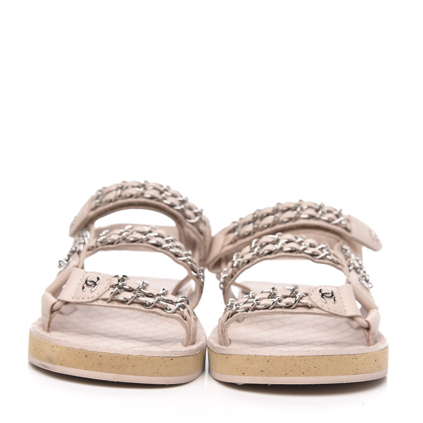 Lambskin Chain Sandals 37 Pink