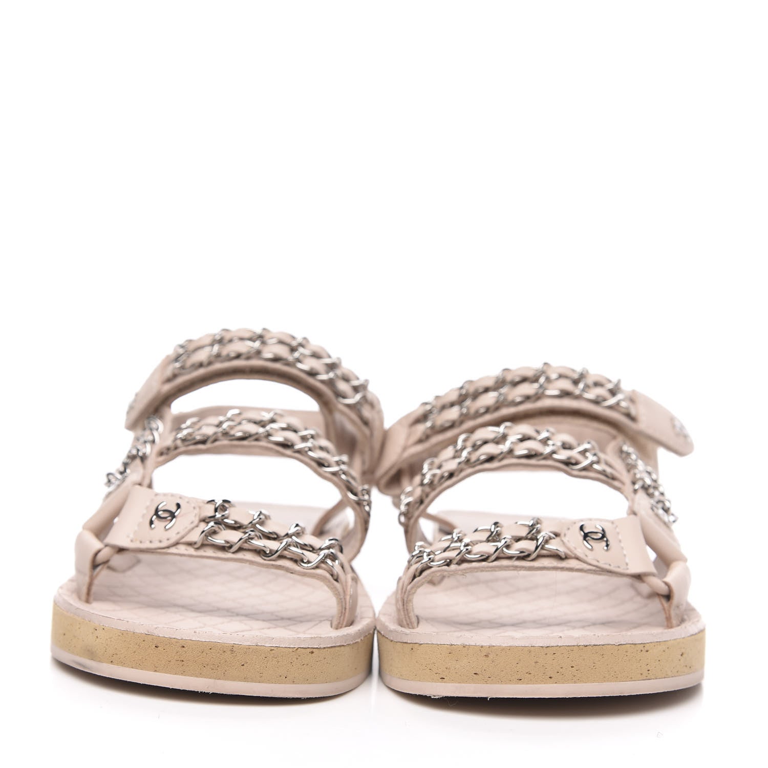 Chanel Lambskin Chain Sandals 37 Pink 2 of 9