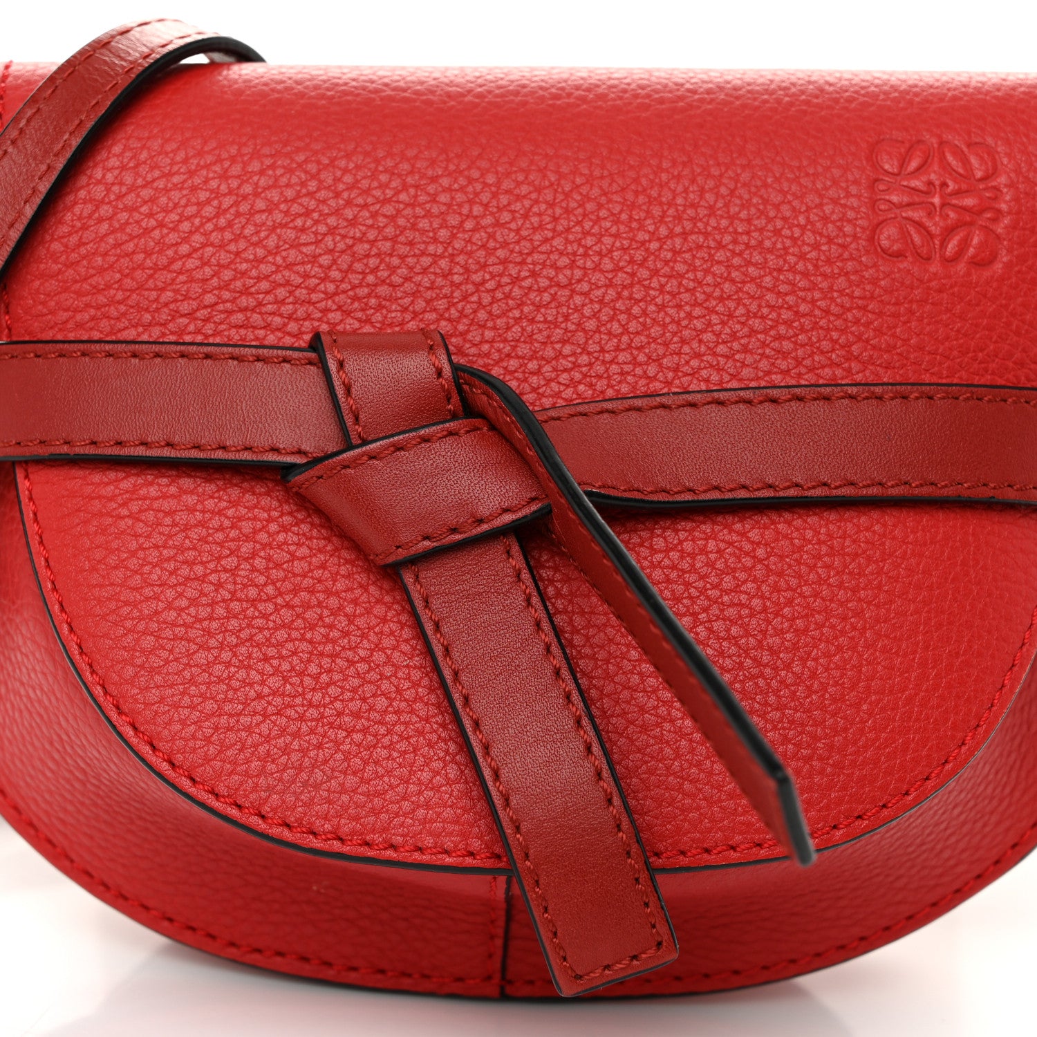 Loewe Grained Calfskin Mini Gate Crossbody Bag Scarlet Burnt Red 8 of 10