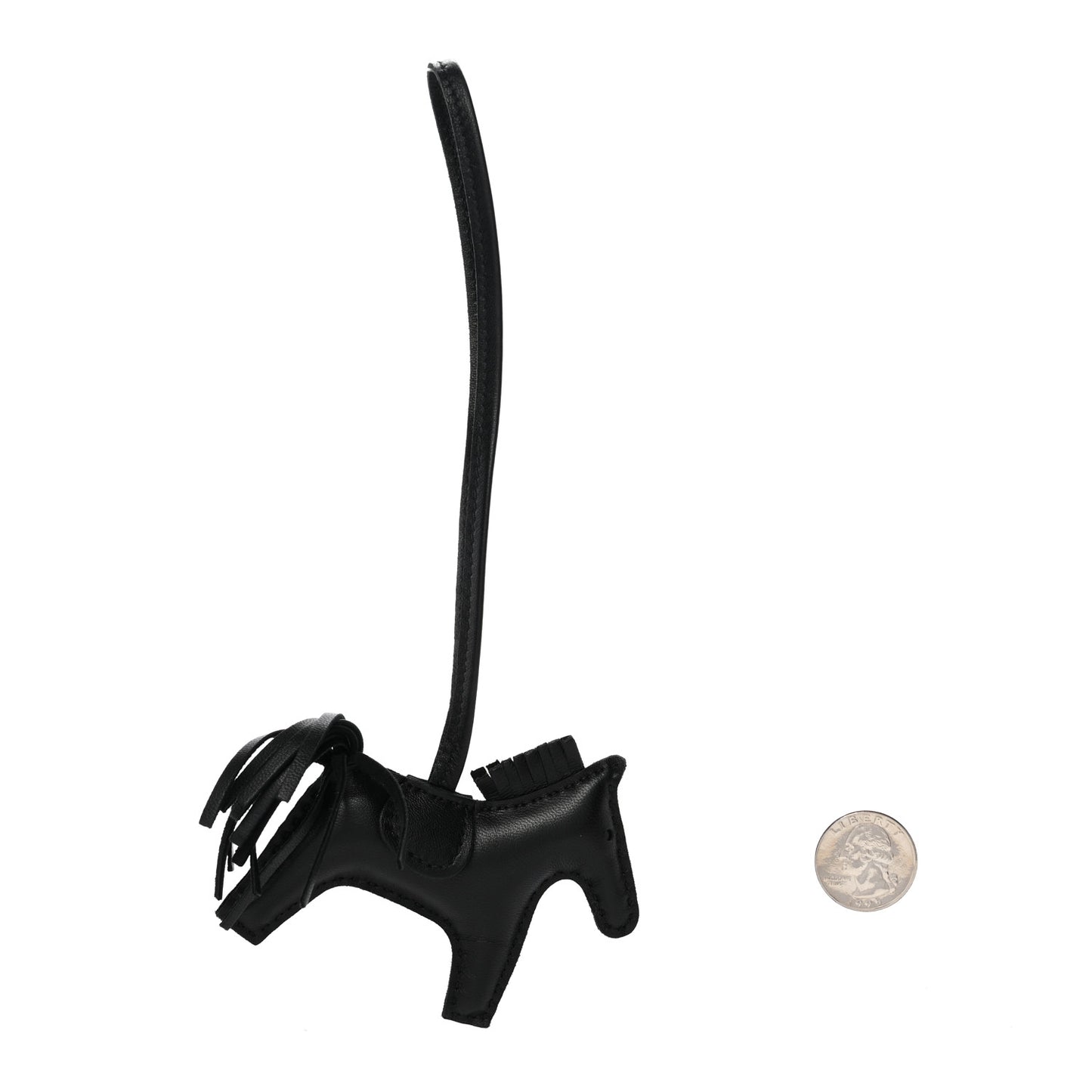 Milo Lambskin Grigri Rodeo Horse Bag Charm PM So Black
