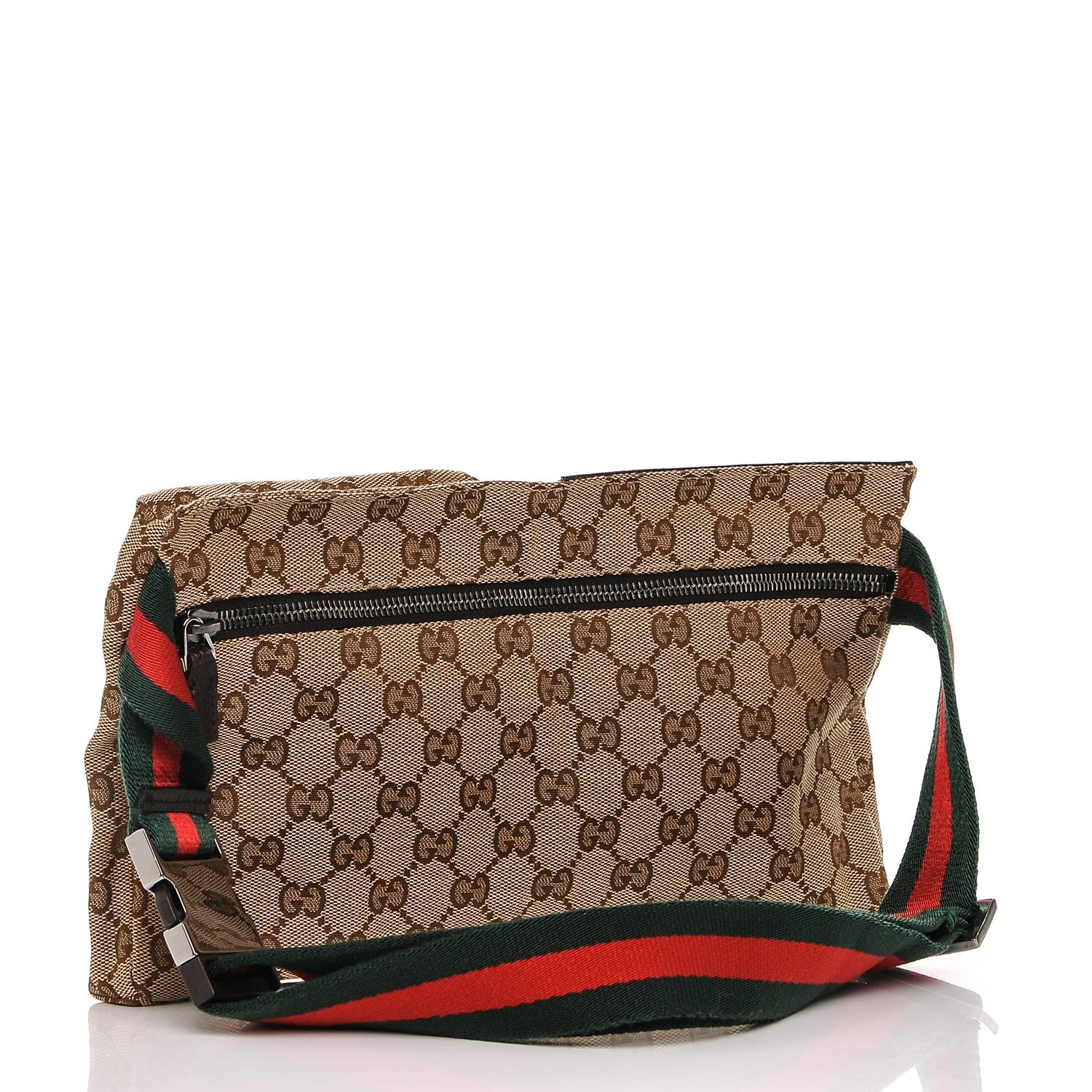 Gucci GG Monogram Double Pocket Belt Bag Dark Brown 3 of 7
