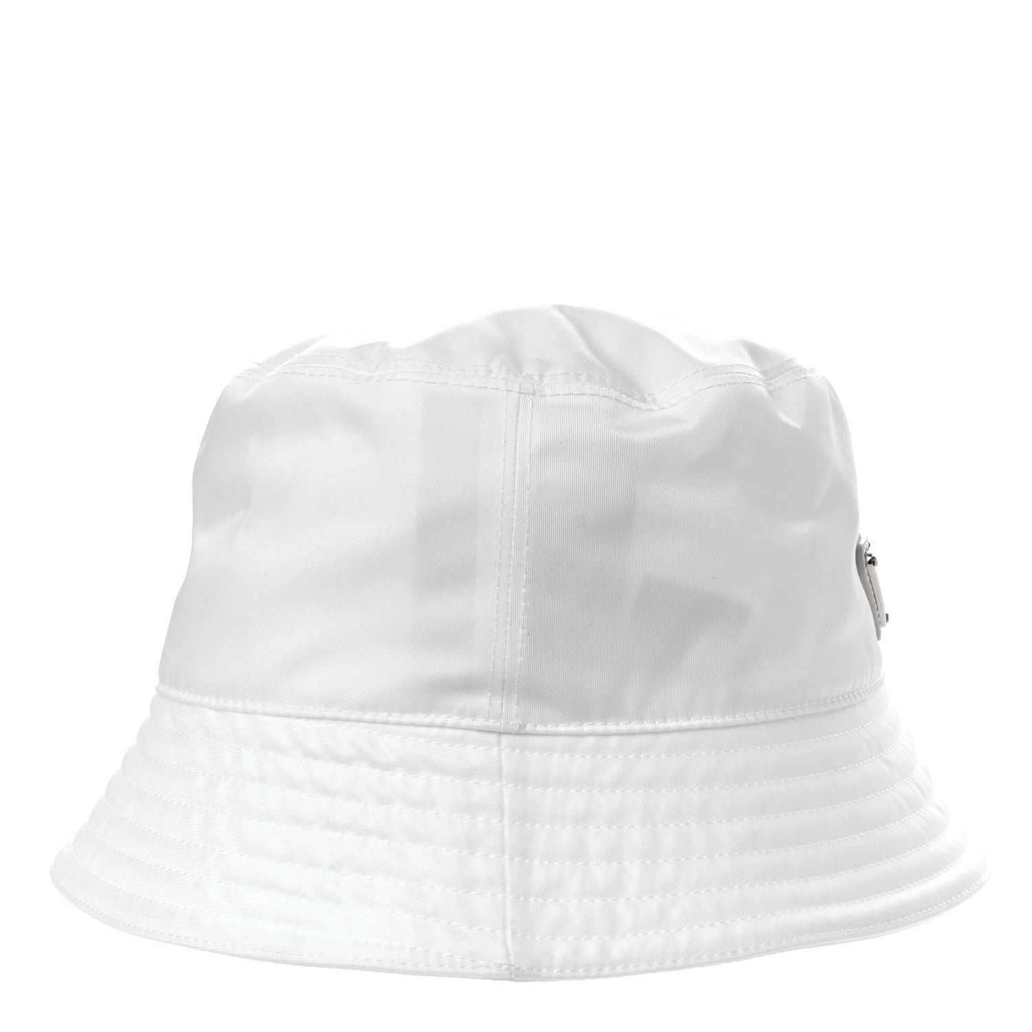 Prada Re-Nylon Metal Triangle Logo Mens Bucket Hat XL White 5 of 8