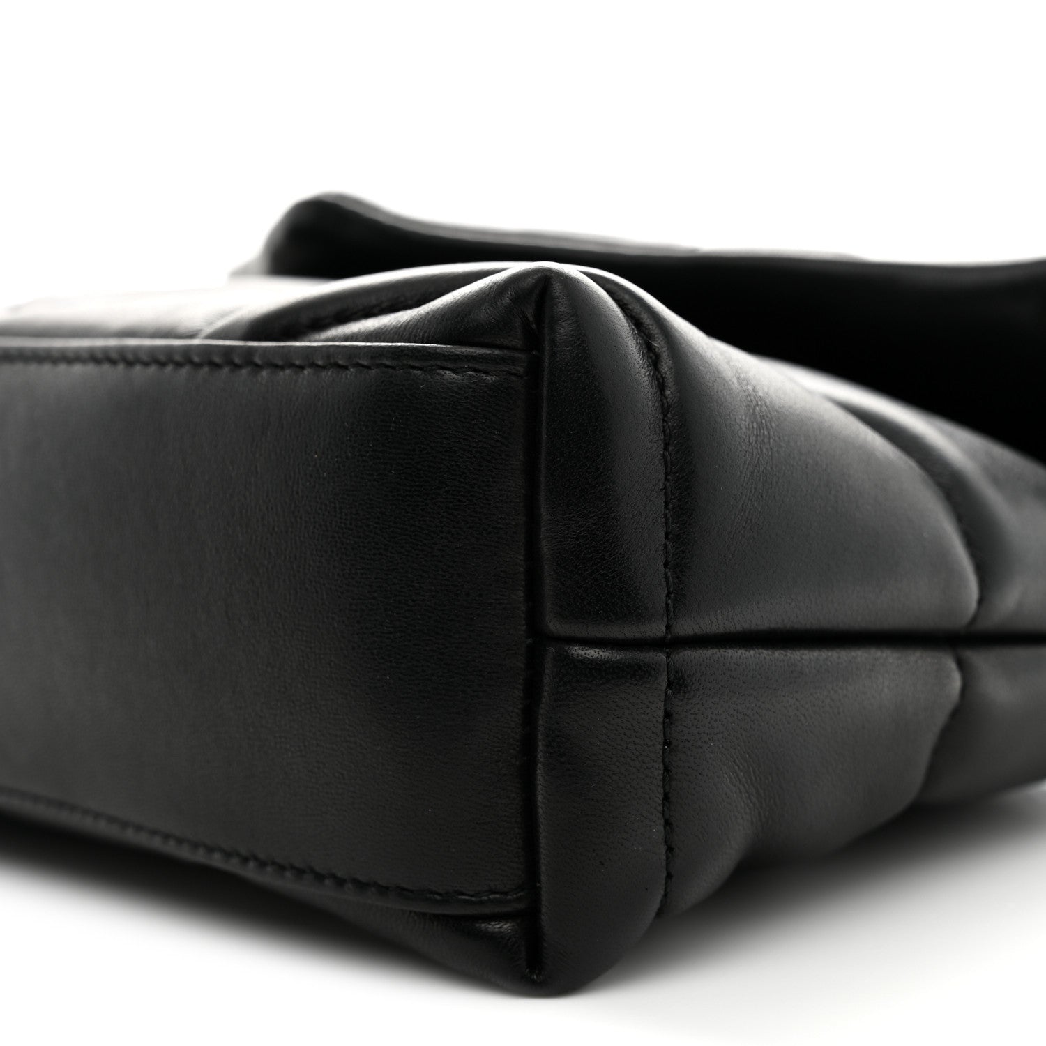 Saint Laurent Lambskin Quilted Toy Loulou Puffer Monogram Monochrome Chain Satchel Black 10 of 11