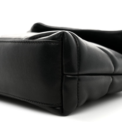 Saint Laurent Lambskin Quilted Toy Loulou Puffer Monogram Monochrome Chain Satchel Black 10 of 11