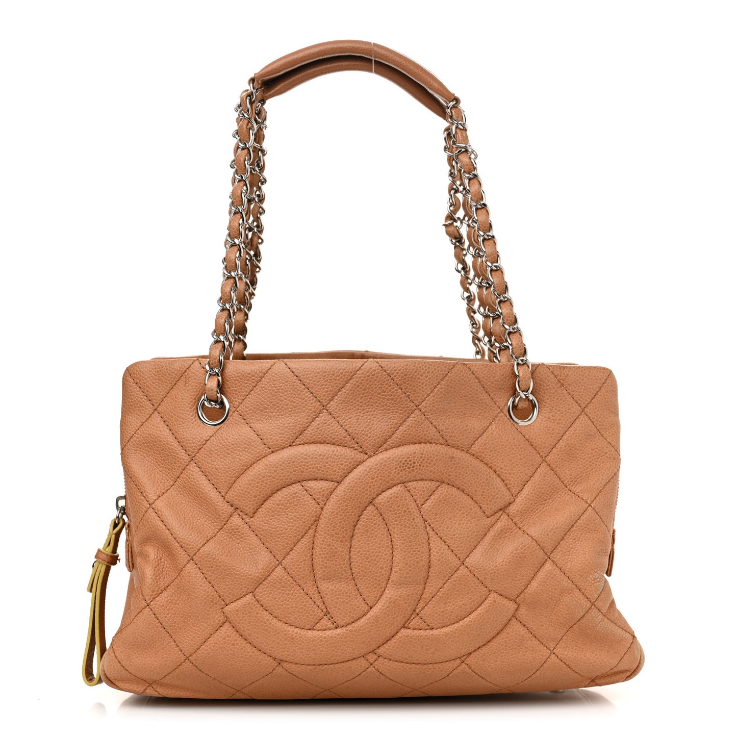 Caviar Quilted Timeless CC Shopping Tote Brown