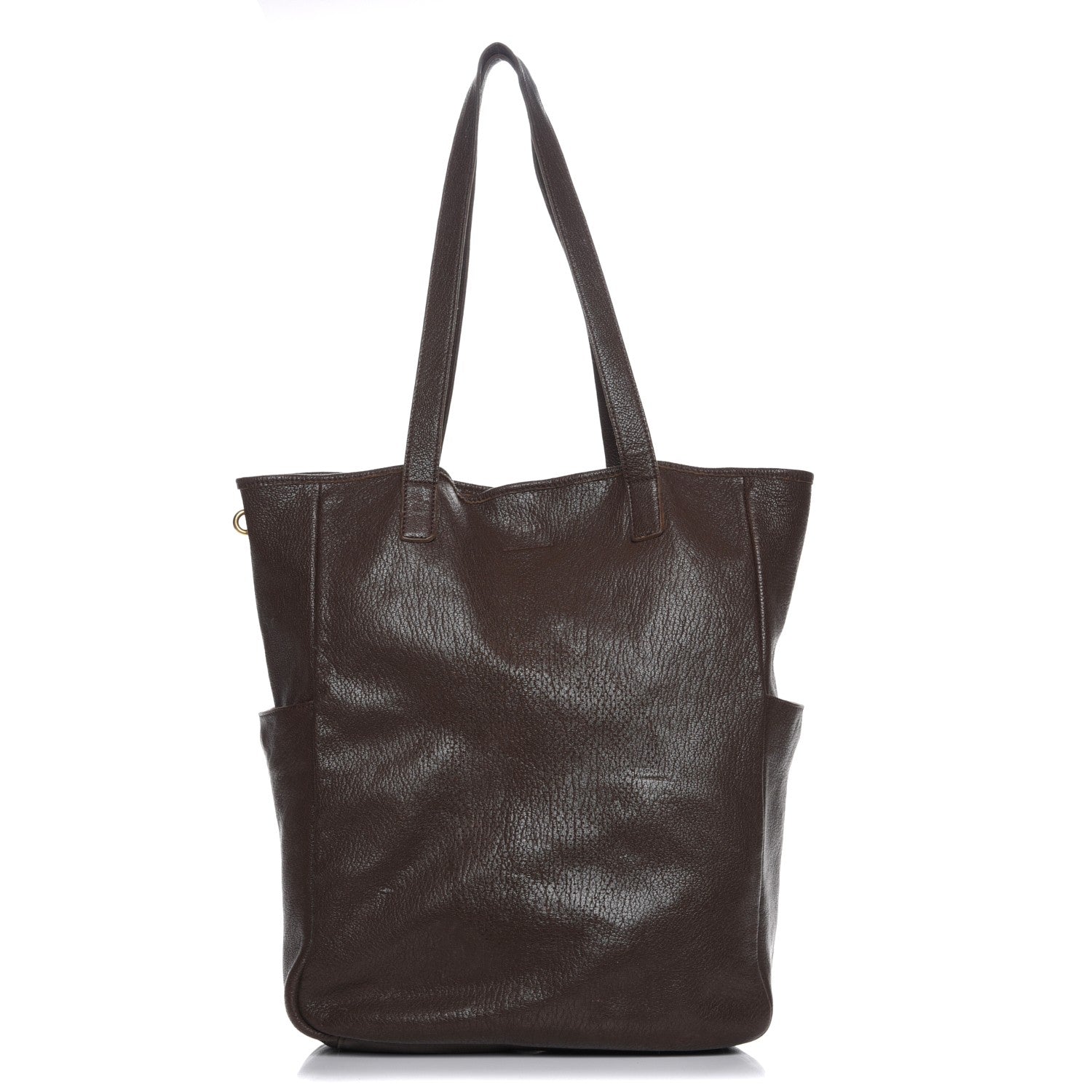 Alexander McQueen Tumbled Calfskin Perforated North South Skull Tote Brown 1 of 9