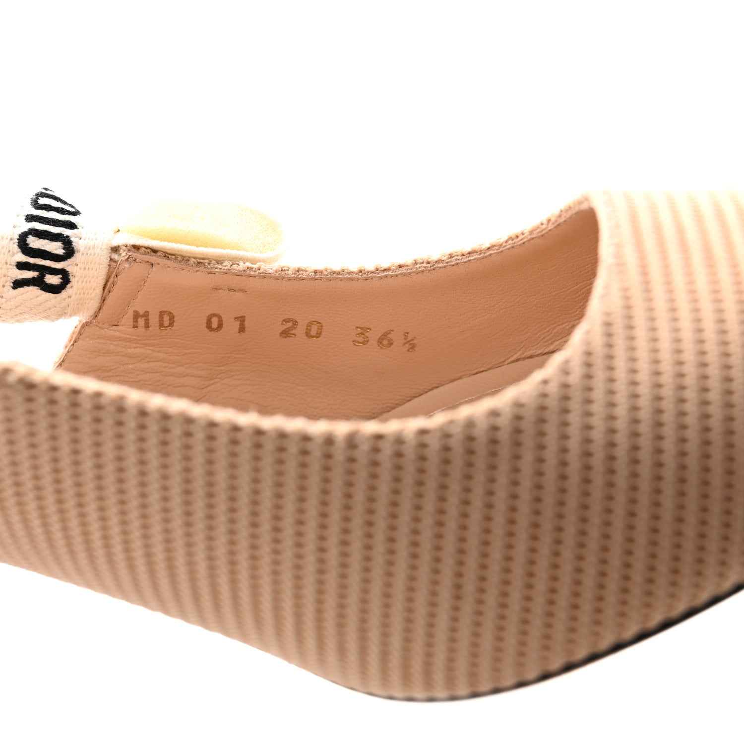 Christian Dior Technical Canvas Ribbon J Adior Slingback 65mm Pumps 36.5 Powder Nude 9 of 10