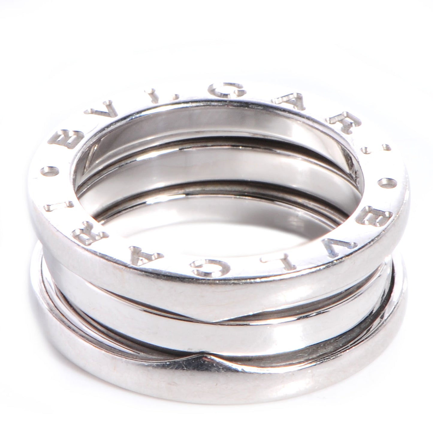 18K White Gold B.Zero1 Three-Band Ring 48 4.5