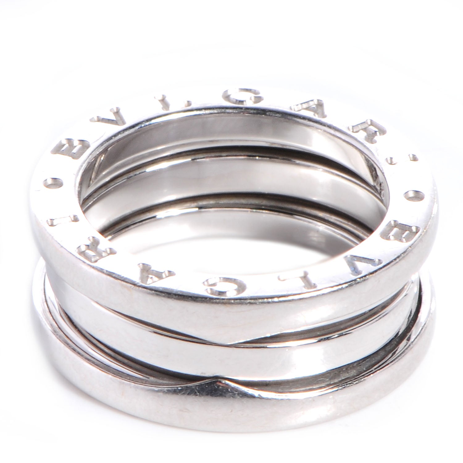 Bulgari 18K White Gold B.Zero1 Three-Band Ring 48 4.5 1 of 6