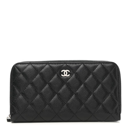 Chanel Caviar Quilted Large Gusset Zip Around Wallet Black 1 of 9