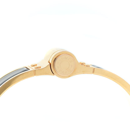 Hermes Enamel Charniere Uni Narrow Hinged Bracelet S Black 5 of 8