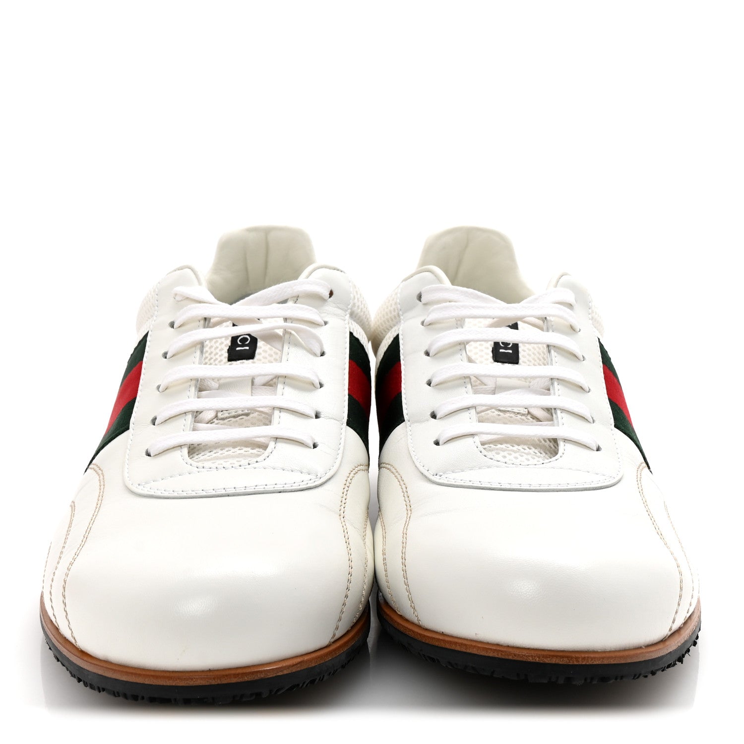 Gucci Calfskin Mens Web Sneakers 10 White 3 of 10