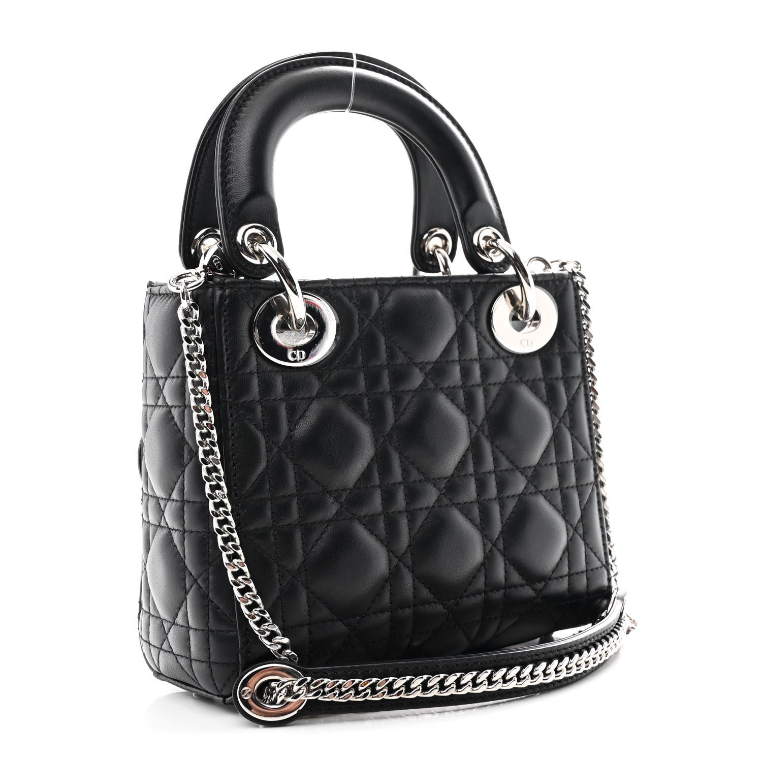 Christian Dior Lambskin Cannage Mini Lady Dior Black 2 of 10