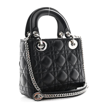 Christian Dior Lambskin Cannage Mini Lady Dior Black 2 of 10
