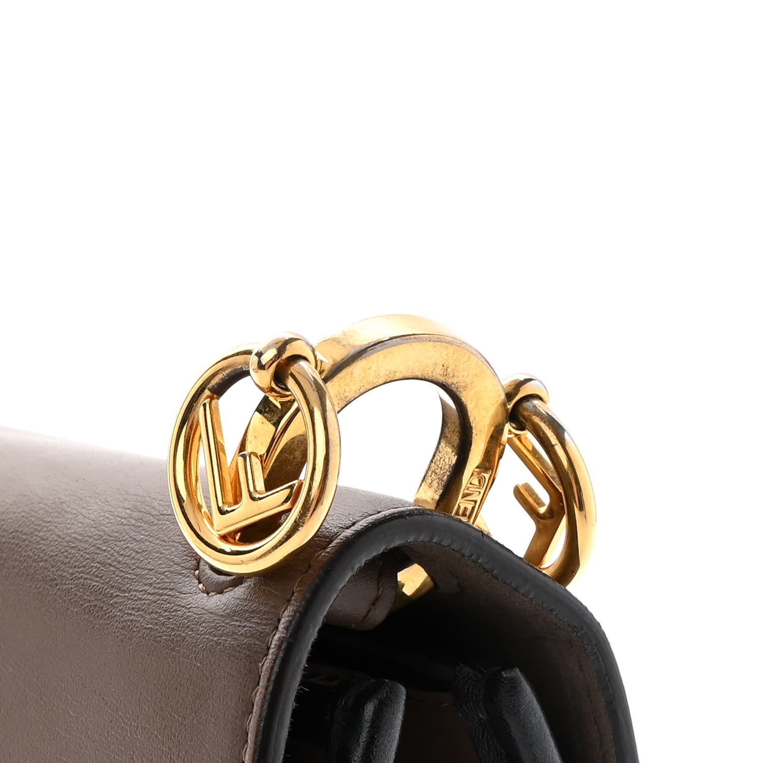 Fendi Vitello Century F is Fendi Bi-Color FF 1974 Embossed Kan I Shoulder Bag Maya Black 16 of 20