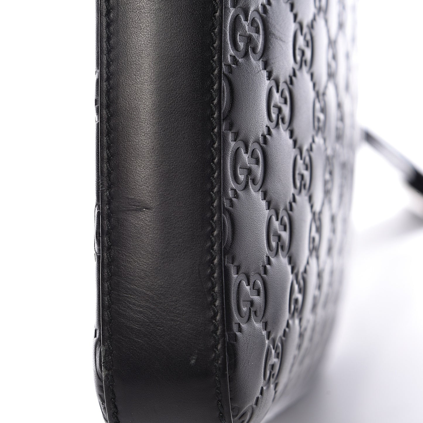Guccissima Signature Medium Flat Messenger Bag Black